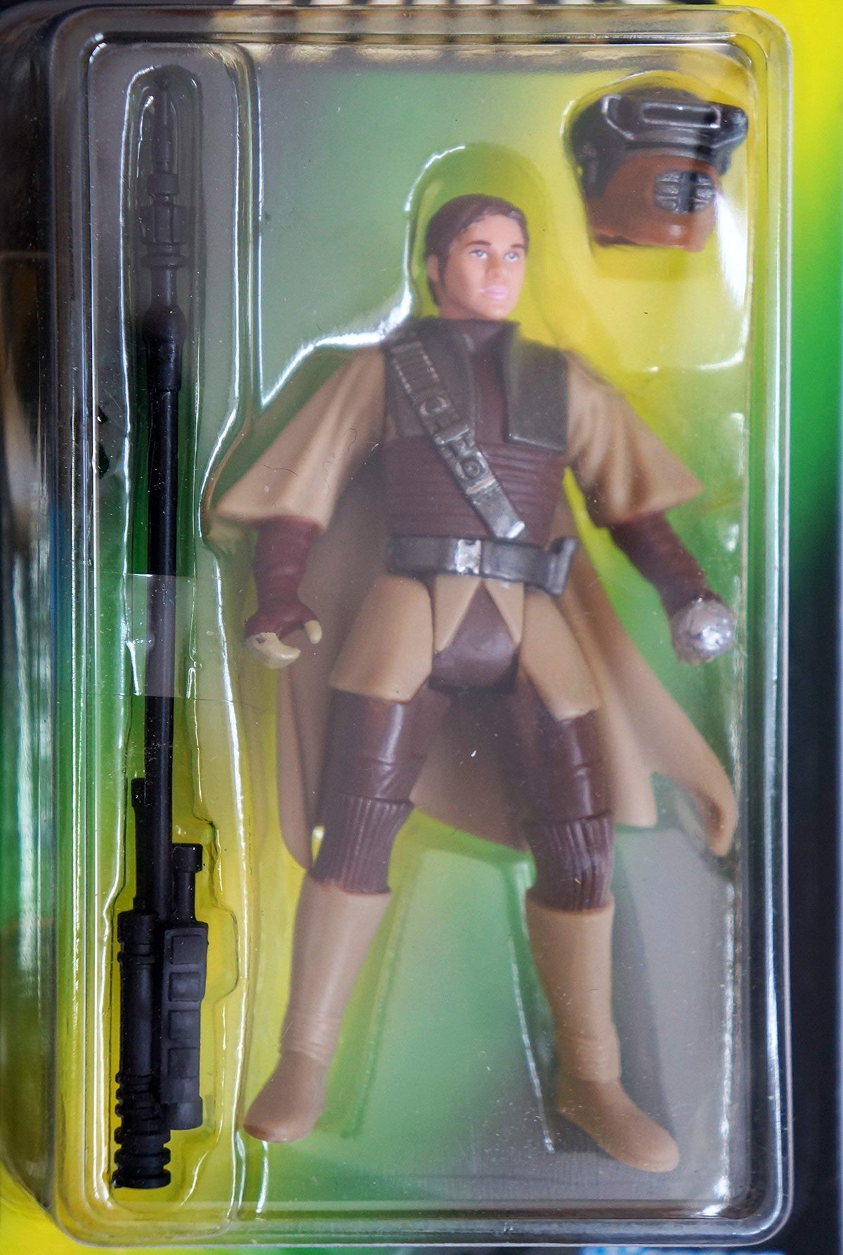 Kenner Star Wars The Power of The Force Princess Leia in Boushh disguise with Green Holo Card