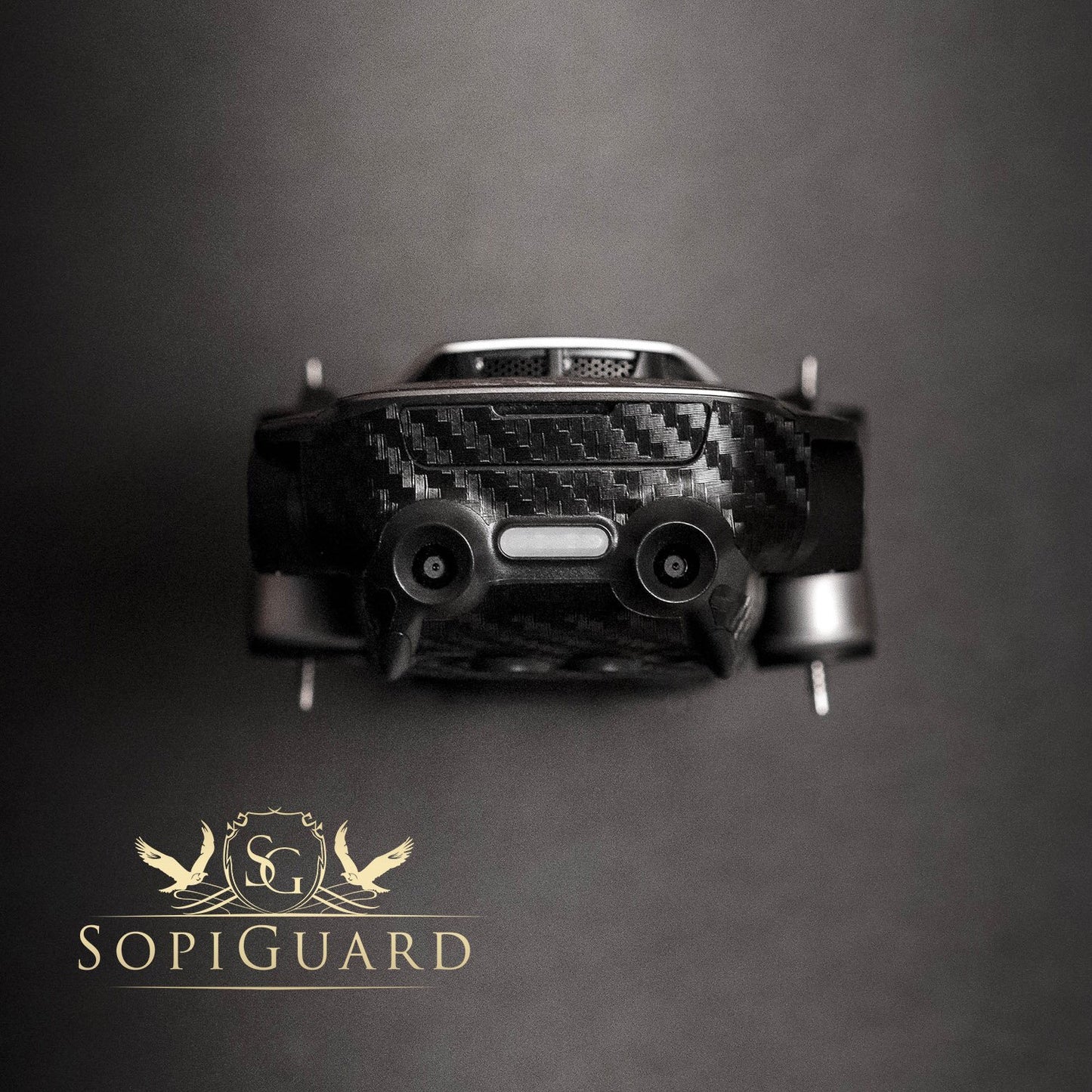 SopiGuard Black Carbon Fiber Precision Edge-to-Edge Coverage Vinyl Sticker Skin Controller 3 x Battery Wraps for DJI Mavic Air