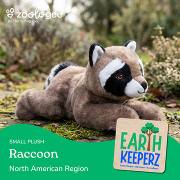 The Petting Zoo Raccoon Stuffed Animal Plushie, Gifts for Kids, Earth Keeperz Wildlife Animals, Zoologee Raccoon Plush Toy, 10 inches