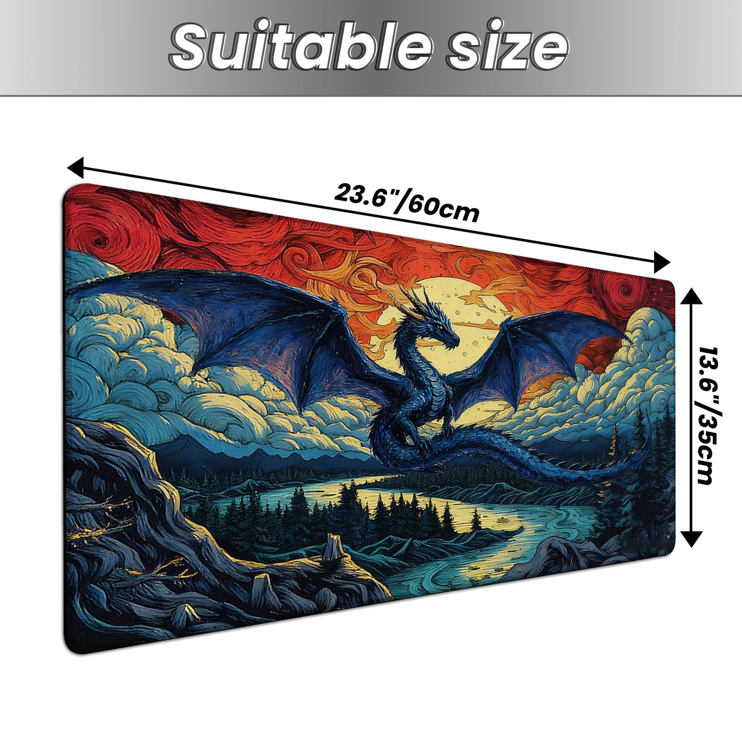 MTG Playmat TCG Card Game Mat Magic The Gathering Play Mat 24x14 Inch
