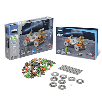 PLUS PLUS GO! Lunar Rover, 200 Pieces - Model Space Vehicle Building Stem Toy, Interlocking Mini Hashtag Blocks for Kids - Birthday Gifts for Boys