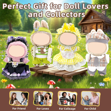 4 Pack-17cm Doll Clothes Set(NO Doll and Shoes) ,Premium Outfit for 15cm/17cm Dolls Accessories Suit,Stylish Adorable Clothes Accessories,Cute Clothes