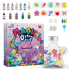 Kiditos Magic Water Elf Toy Squishy Making Kit - Glow-in-the-Dark, Color-Changing & 3 Glitter Powder - 12 Gels, 10 Molds, Jar with Lid - DIY Water