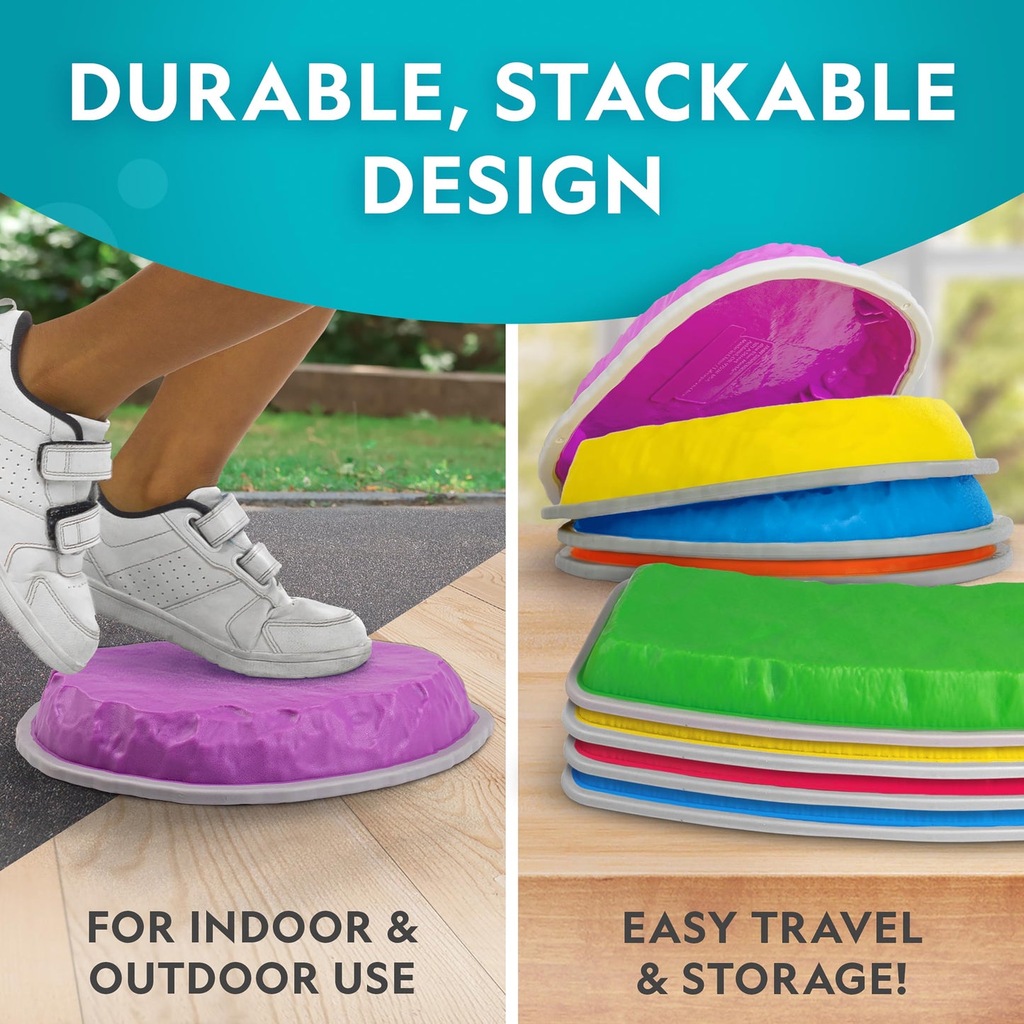 National Geographic Kids 12-Piece Balance Stepping Stones and Beams