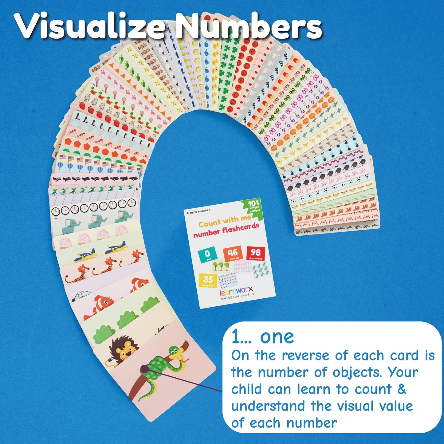 Number Flash Cards for Toddlers | Award-Winning - Toddler Math Flash Cards | Learn Counting Flashcards Numbers 1-100 | Help Kids Count Games | Kids