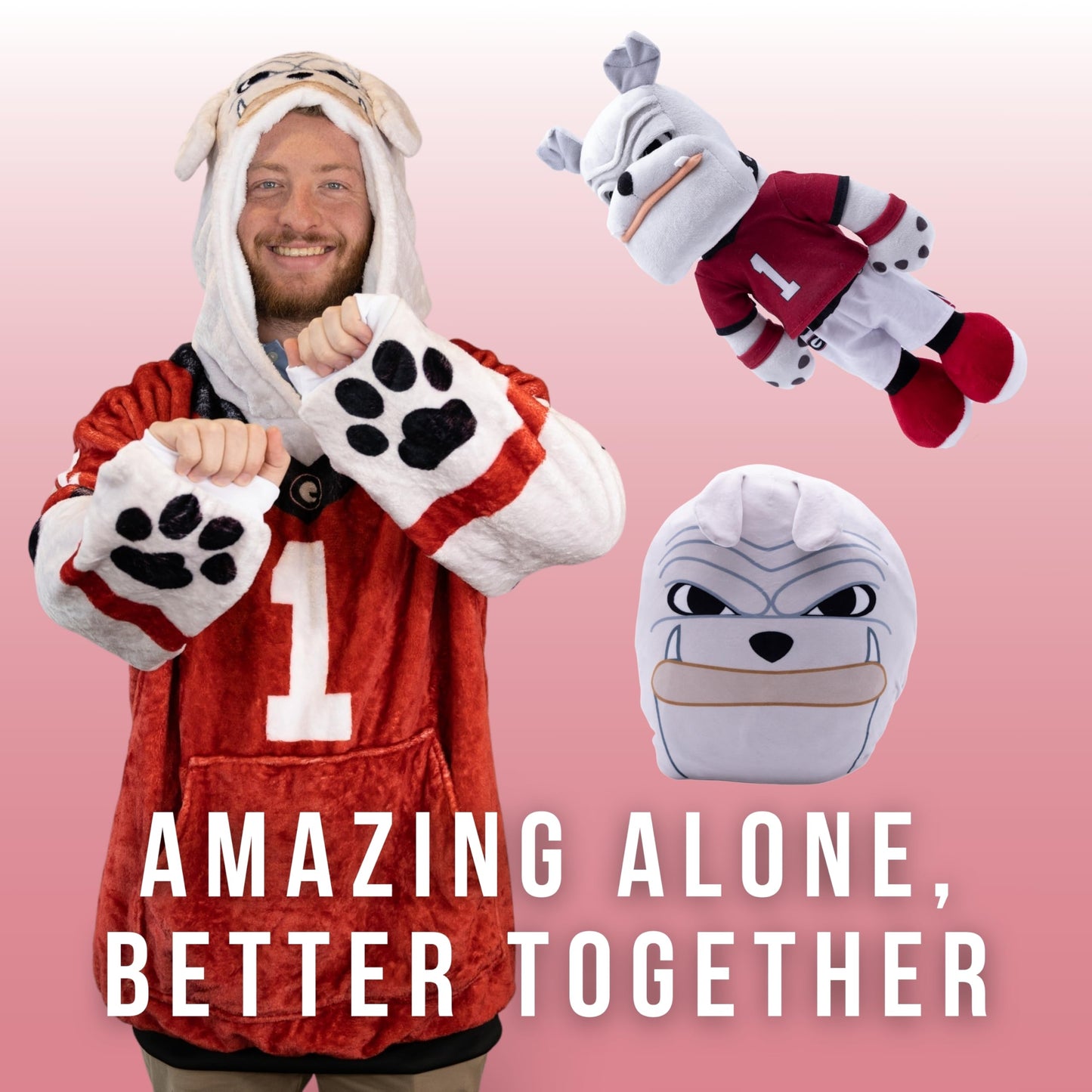 Plushible 14" University of Georgia UGA Bulldog Mascot Plush Figure Toy - College Football Plush Doll, Soft Stuffed Toy for Kids & Adults, Surface