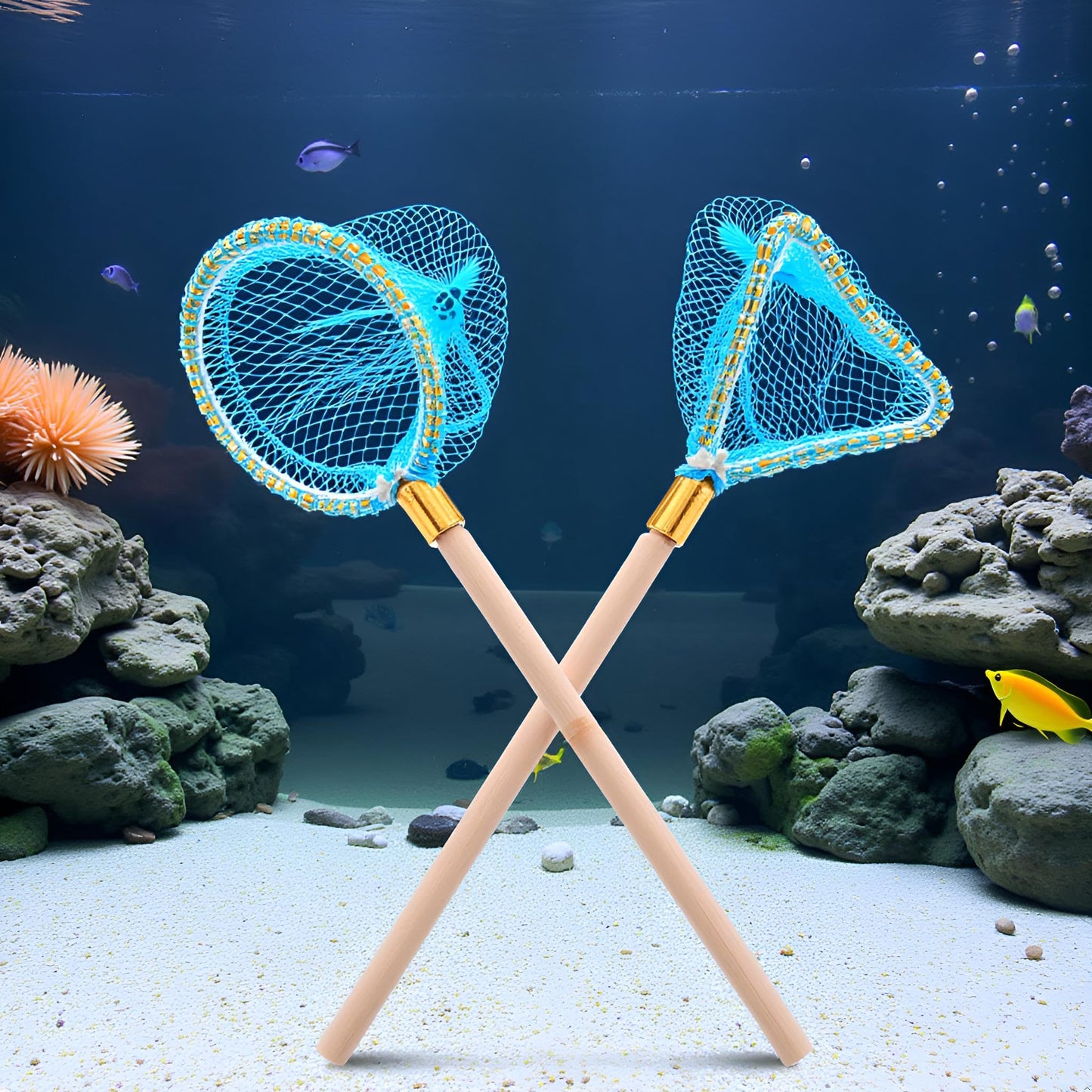 2Pcs 1/12 Miniature Fishing Nets Dollhouse Decoration Accessories, DIY Doll House Kit