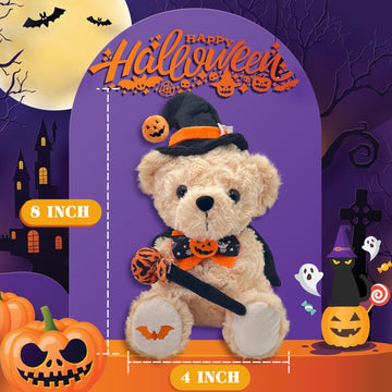 SHSEEN Halloween Wizard Teddy Bear Plush, 8 Inch Gift Box