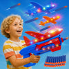 Kiddie Play Airplane Launcher Toy for Kids, 3 LED Foam Gliders & 20 Darts