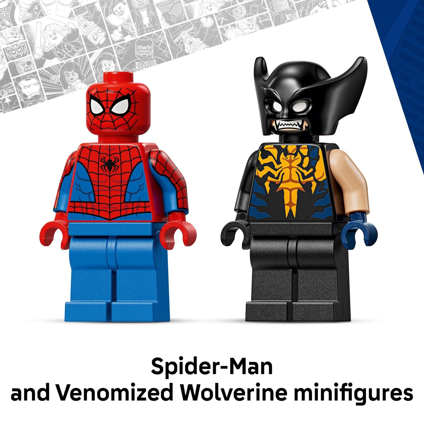 LEGO Marvel Spider-Man Car vs. Venomized Wolverine Building Toy for Boys & Girls - Super Hero & Villain Playset W/2 Marvel Minifigures - Gift Idea