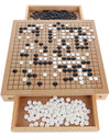 WE Games Go Game Set 12 Inch - Traditional Go Set with Pull-Out Storage Drawers, Portable Wood Veneer Goban, Strategy Board Games for Adults, Go Board