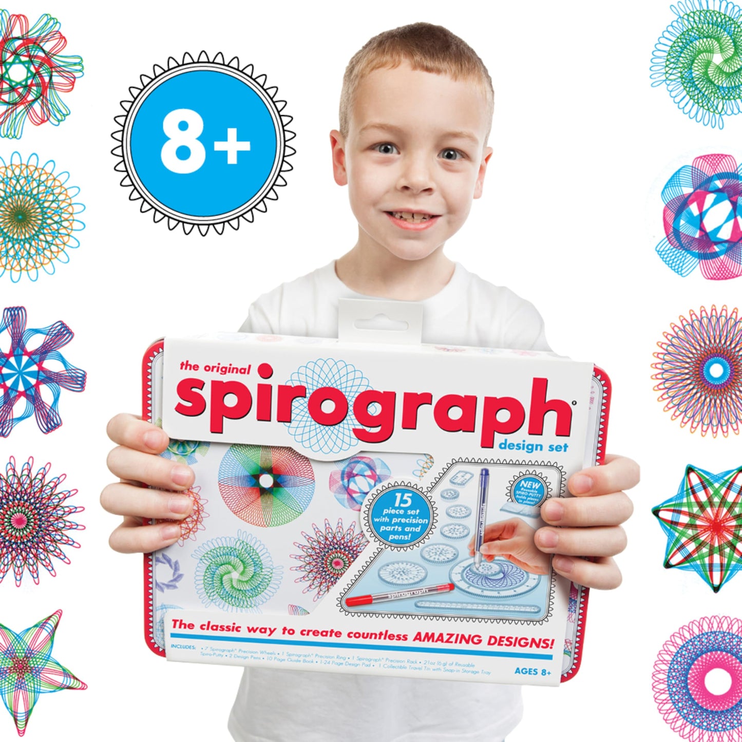 Spirograph Design Set Collectors Tin - Arts and Crafts, Kids Toys, Art Supplies, Craft Supplies, Drawing Kit, Spiral Art, Classic Gear Design Kit