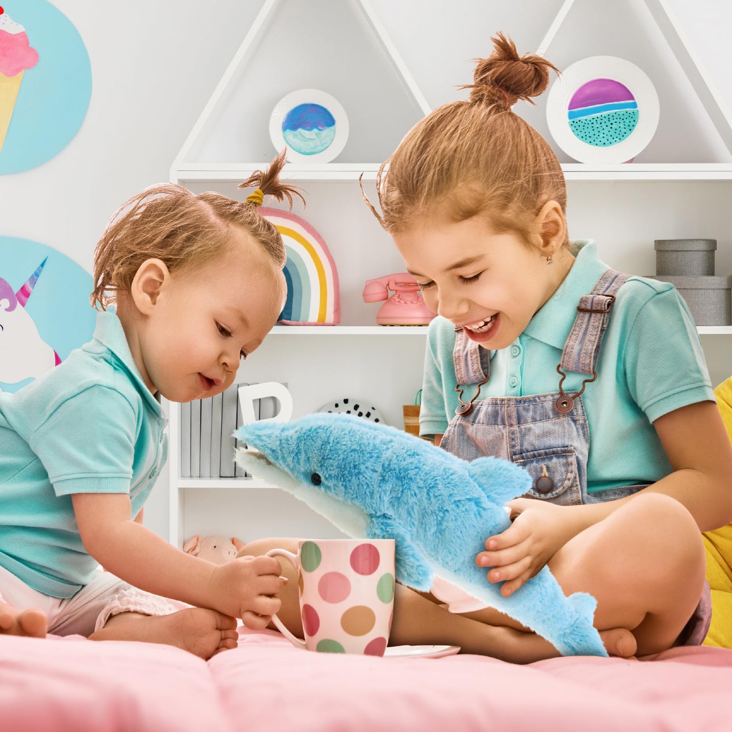 Puzzled Super Soft Large Dolphin Plush, 18"