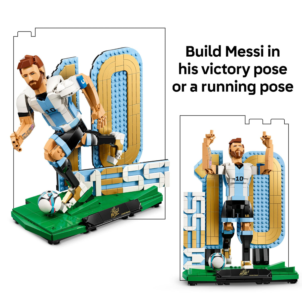 LEGO Editions Lionel Messi - Collector's Set Co-Pack - Building Toy for Kids - Soccer Collectible - Sports Décor for Boys & Girls, Ages 12+ - Gift