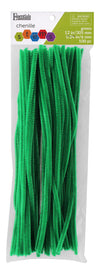 Essentials By Leisure Arts Chenille Stems Green, 12 Inch 6mm, Bendable Craft Pipe Cleaners for DIY Projects, Dolls, Ornaments, Jewelry,