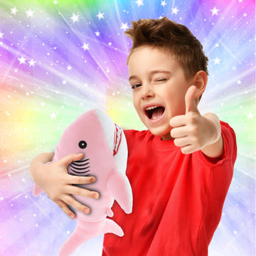 DolliBu Baby Soft Plush Pink Shark Toy - Stuffed Animal Shark Plush for Boys and Girls, Sea Animal Toys and Shark Gifts for Kids, Teens and Adults