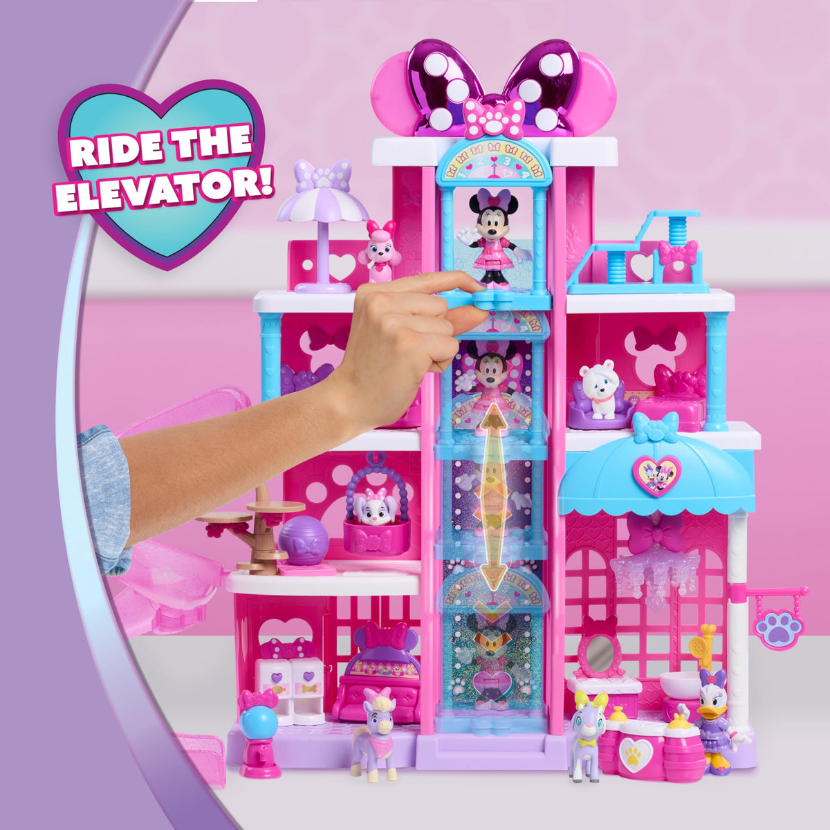 Disney Jr. Minnie Mouse Pet Hotel Playset, 25 Pieces Included
