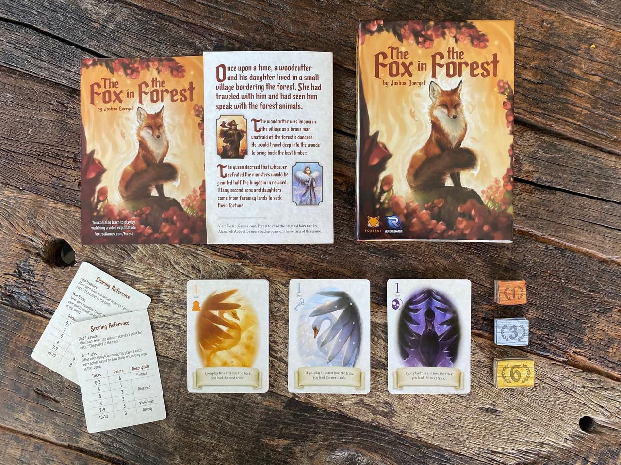 Renegade Game Studios Fox in the Forest ,2 Player Card Games, Trick-Taking Strategy Game for Adults, Compact Travel Board Game, 30 min