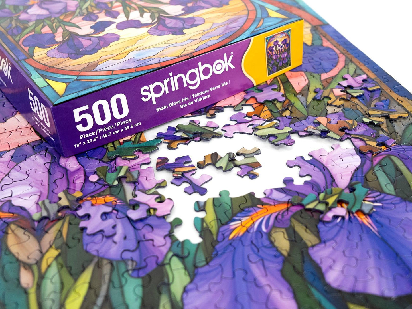 Springbok Stained Glass Iris 500 Piece Jigsaw Puzzle for Adults