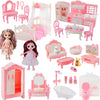 50 Pcs Dollhouse Furniture Accessories Set Miniature Mini Furniture Small Doll House Dolls People Playhouse Family Toys Gift 1:12 Kitchen Bedroom