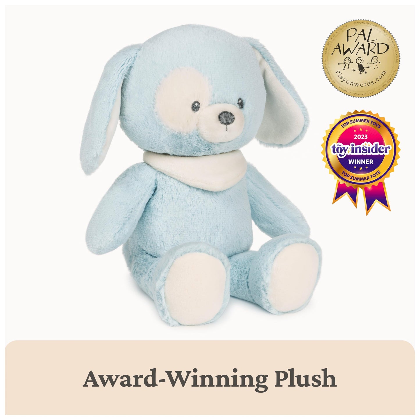 GUND Baby Sustainably Soft Bay 13” Puppy Plush Toy with Bandana; Ages 0+