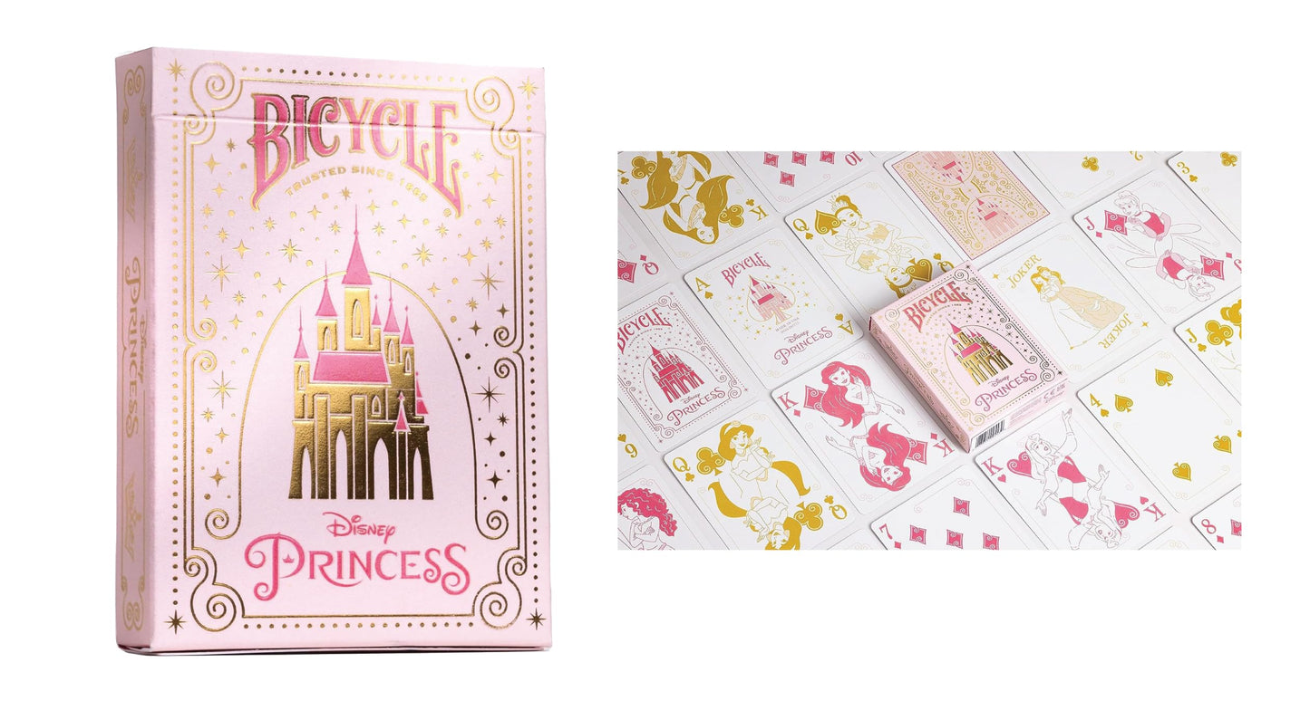 Disney Collector's Bundle: 6 Decks Bicycle Playing Cards - Black & Gold Mickey, Classic Mickey, Princess Pink/Navy, Villains Green/Purple.