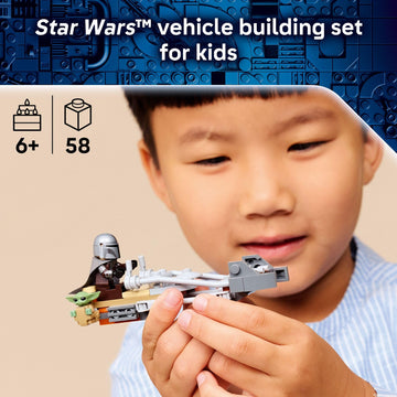 LEGO Star Wars The Mandalorian & Grogu’s Speeder Bike Building Toy for Boys & Girls - Pretend Play Space Vehicle W/2 Star Wars Character Figures