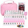 American Mahjong Tile Set with Portable Handbag - 166 Premium Tiles & Complete Accessories, 3 Dice, Chips, Wind Indicator & Full-Color Rulebook