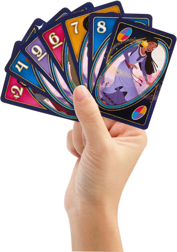 Mattel Games UNO Disney Wish Card Game for Kids, Family Night & Adults with Characters from The Movie & Special Rule, 2 to 10 Players