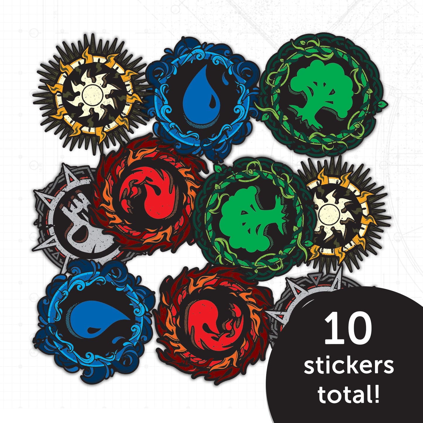 Desert Cactus Magic: The Gathering Deck Sticker Vinyl Decal Laptop Water Bottle Car Scrapbook Sheet Decorations Birthday Favor Party Supplies (Classic