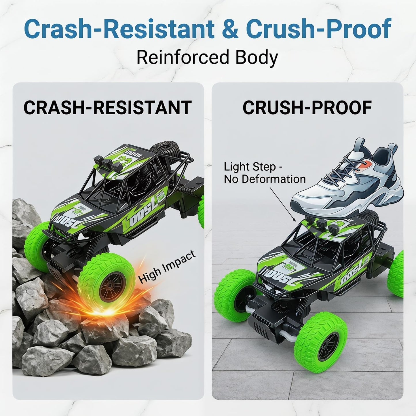 HAFASKA 2WD RC Car Beginners Green Red LED Gift