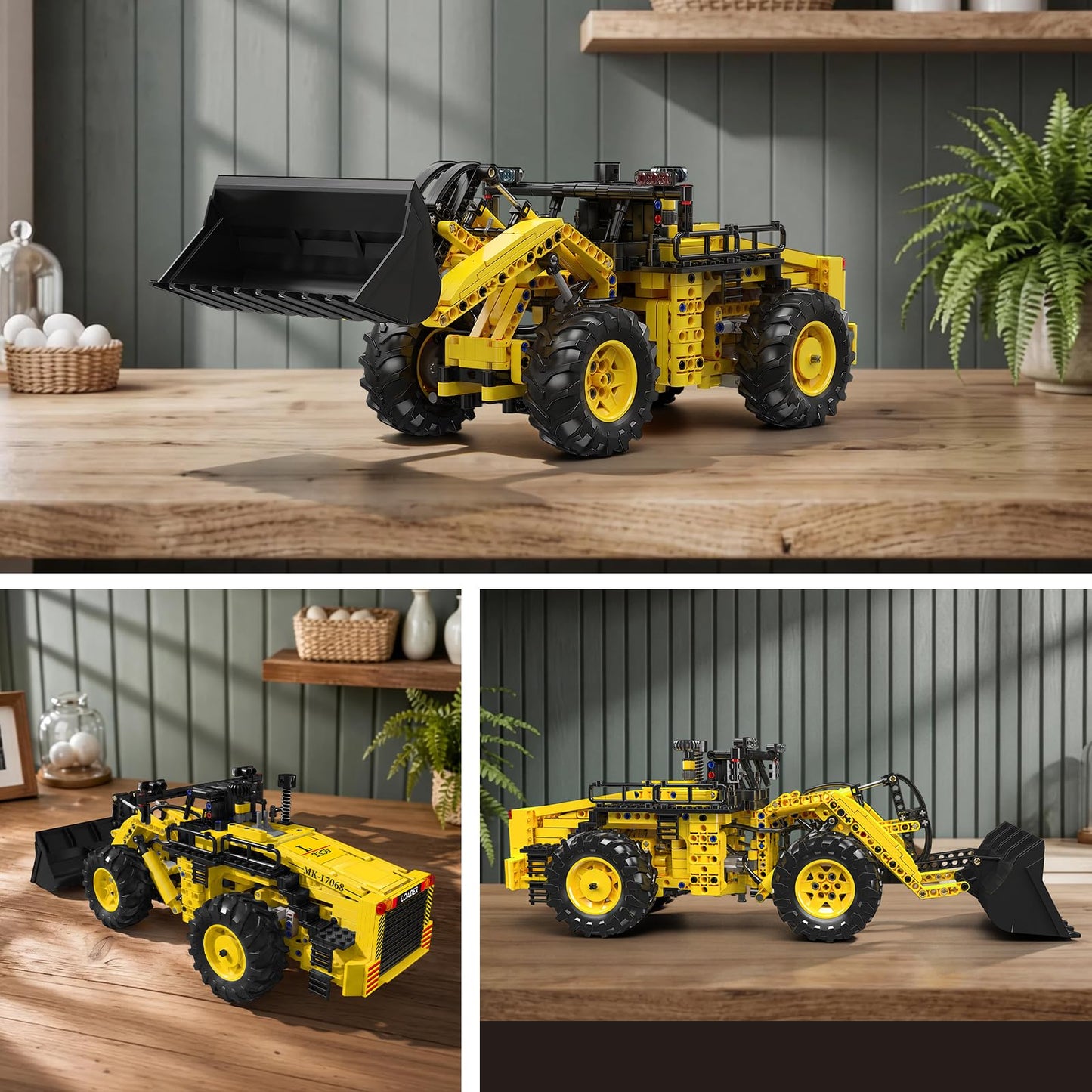 Mould King 17068 L2350 Pneumatic Wheel Loader, 1028PCS Engineering Building Blocks Set with Realistic Pneumatic Functions, 1:20 Scale Heavy