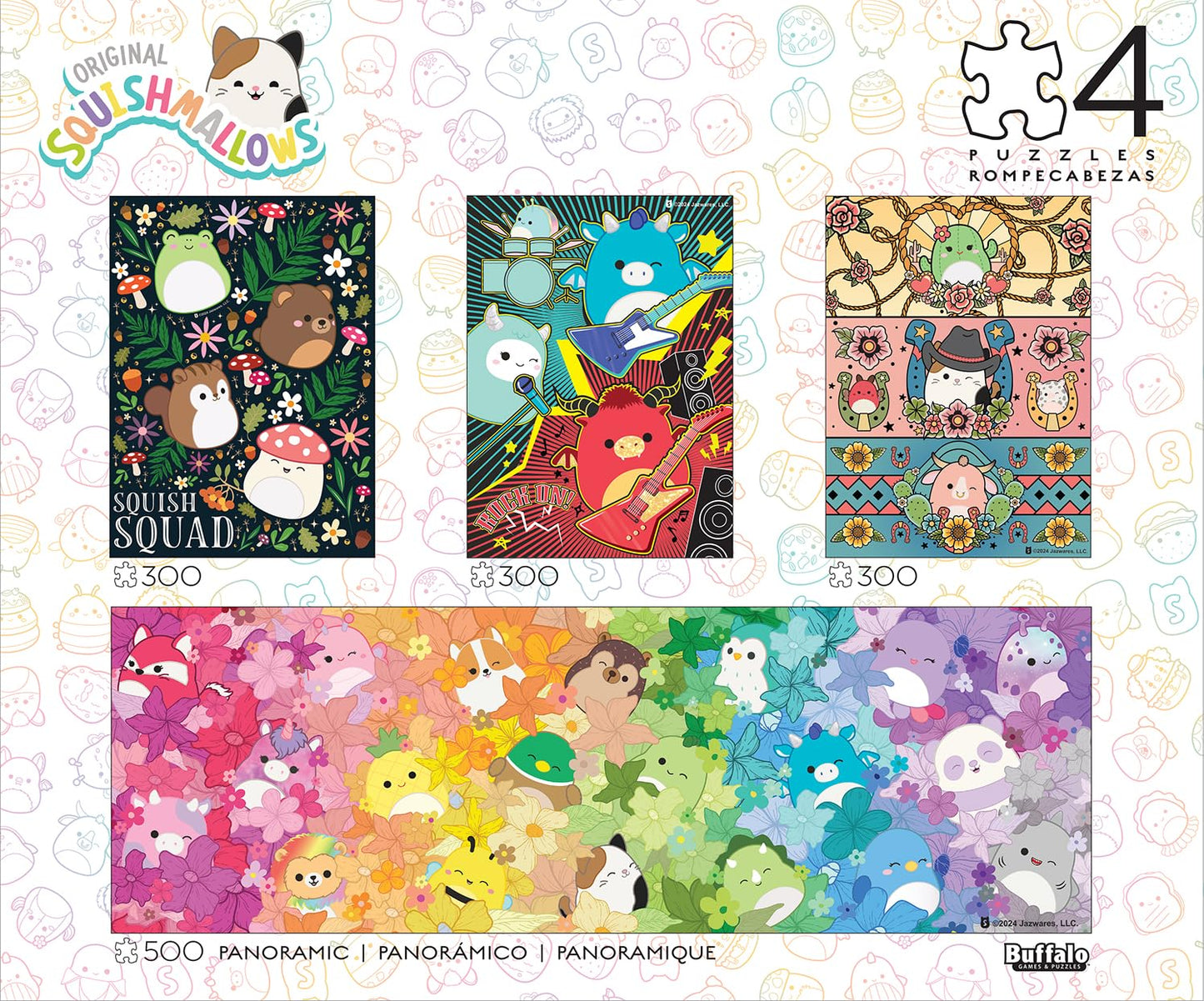 Buffalo Games - Squishmallows Collection - 4 Pack Multi-Piece Puzzles