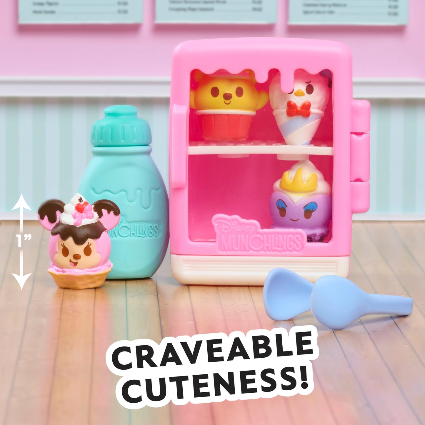 Disney Munchlings Mini Munch Displays, 7-piece Color Change Figure Set, Blind Box, Kids Toys for Ages 3 Up by Just Play