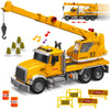 MOBIUS Toys Crane Truck - Real Working Boom Arm Construction Vehicle for Kids Ages 3-7 - Rotating Cabin, Extendable Arm, and Moving Parts - Durable