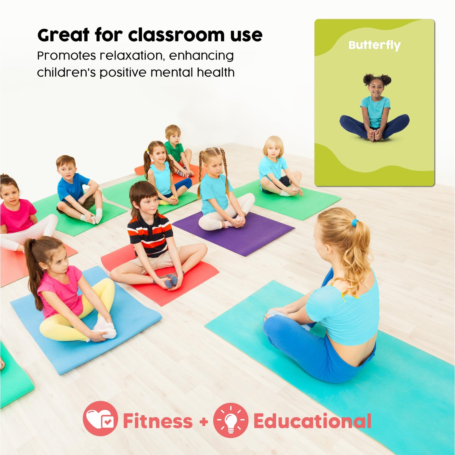 Yoga Cards for Kids: 100 Real-Life Yoga Poses, Kid-Friendly Activities for Home & Gym, Beginner to Advanced, Promotes Mindfulness