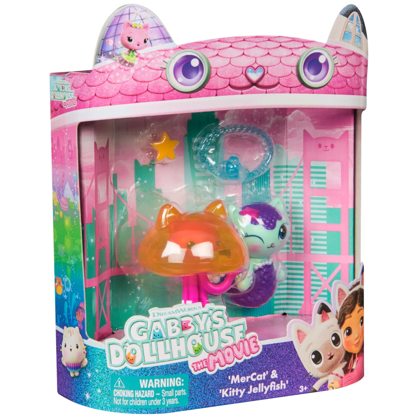 DREAMWORKS GABBY'S DOLLHOUSE: The Film - Merkatz & Kitty Jellyfish, Toy Figures with 2 Accessories, for Children from 3 Years