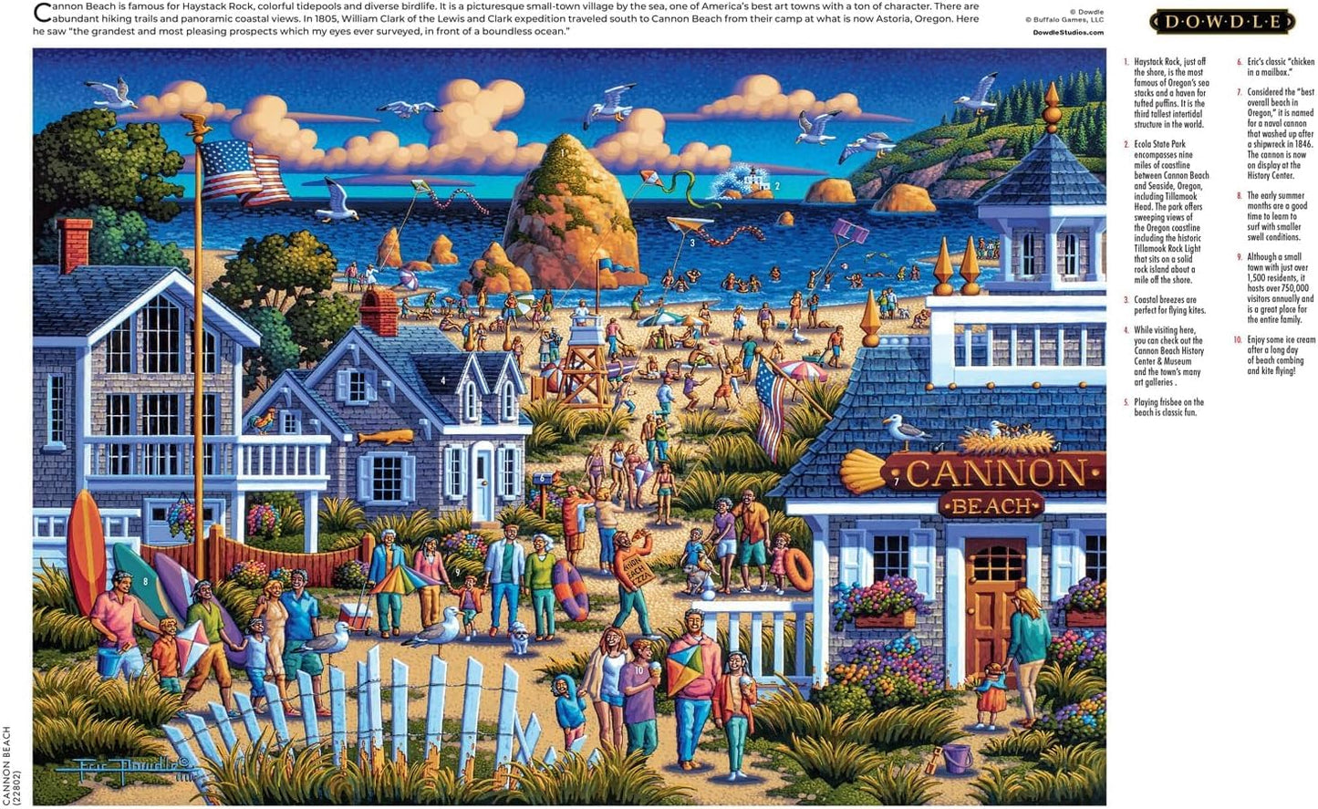 Buffalo Games - Dowdle - Cannon Beach - 300 Piece Jigsaw Puzzle for Adults -Challenging Puzzle Perfect for Game Nights - Finished Size is 21.25 x