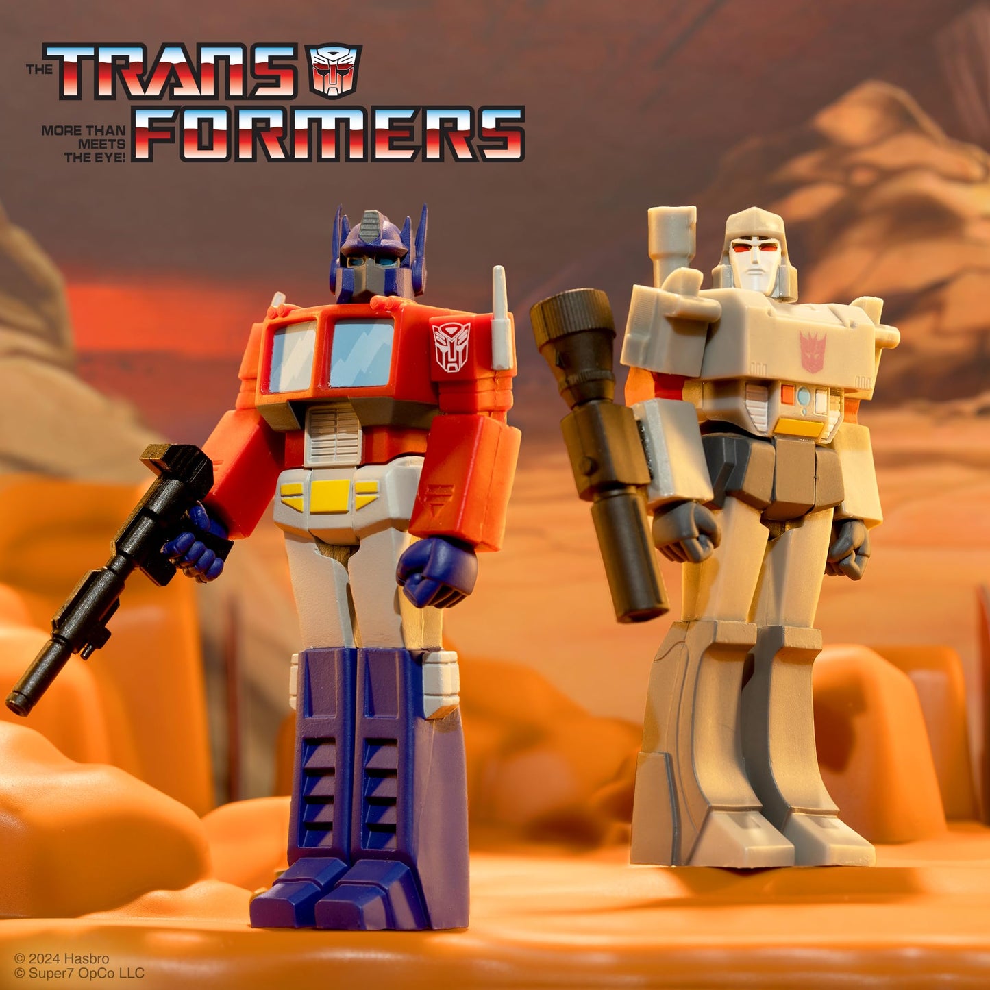 Super7 Transformers The Ark Playset with Optimus Prime and Megatron Reaction Figures- 3.75" Transformers Action Figures Classic Cartoon Collectibles