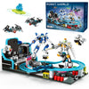 Robot Space Roller Coaster Building Toy for Kids,1293 Pieces Roller Coaster Amusement Park Block Building Set, Interactive Space Station Construction