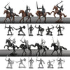 HUIANER Army Knight Figures 28PCS Medieval Knight Military Figures Medieval Soldiers Warrior Horse Model Soldier
