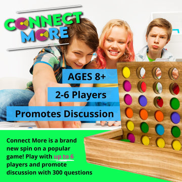 Connect More - Social Skills Games and Therapy Games, Multiplayer up to 6 Players, 4 in a Row Connect Game Fostering Conversation and Relationship