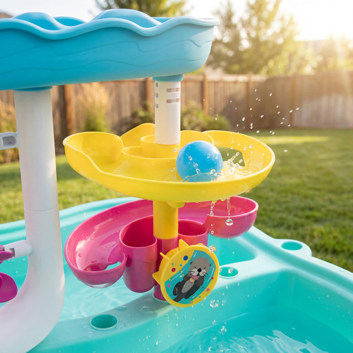 Grow’n Up® Splash N Slide Fun Water Table, Sturdy Table for Toddlers, Backyard Oasis, STEM, Summer Adventure kit, Ages 1.5-4