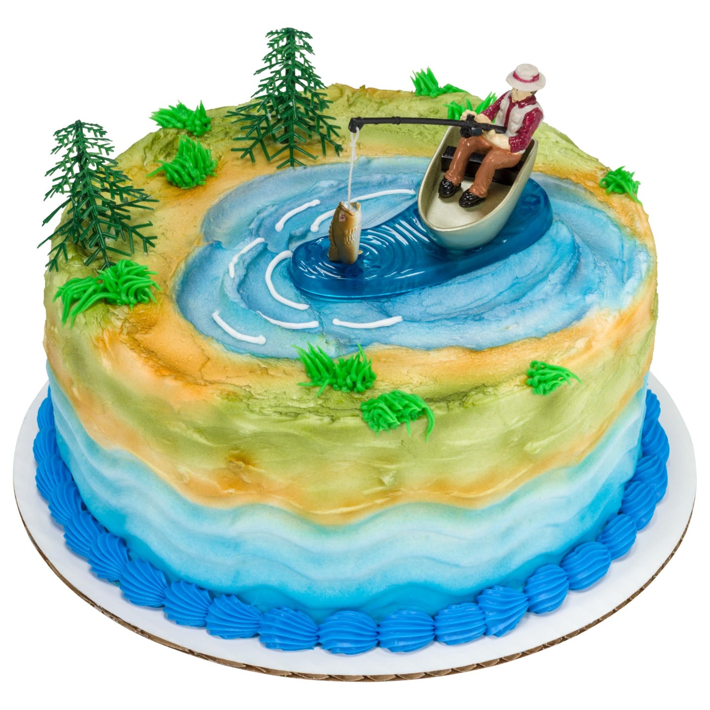 DecoPac Fisherman with Action Fish DecoSet Cake Decoration, 3 Piece Set, (16334)