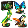 Insect Collection Building Toy Set, with Life-Size Blue Butterfly, Mantis and Beetle Display Models, Fun Gift for Nature Lovers, Bug Building Office