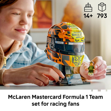 LEGO Editions McLaren MasterCard F1 Team Lando Norris Helmet - Building Set for Adults, Ages 18+ - F1 Bedroom, Office or Shelf Decor for Fans - Gift