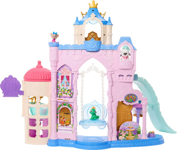 Mattel Disney Princess Pet Castle Playset with 7 Play Areas, 3 Animal Friends, Furniture & 17 Accessories, 2+ ft Tall Pet Palace, Inspired by Movies