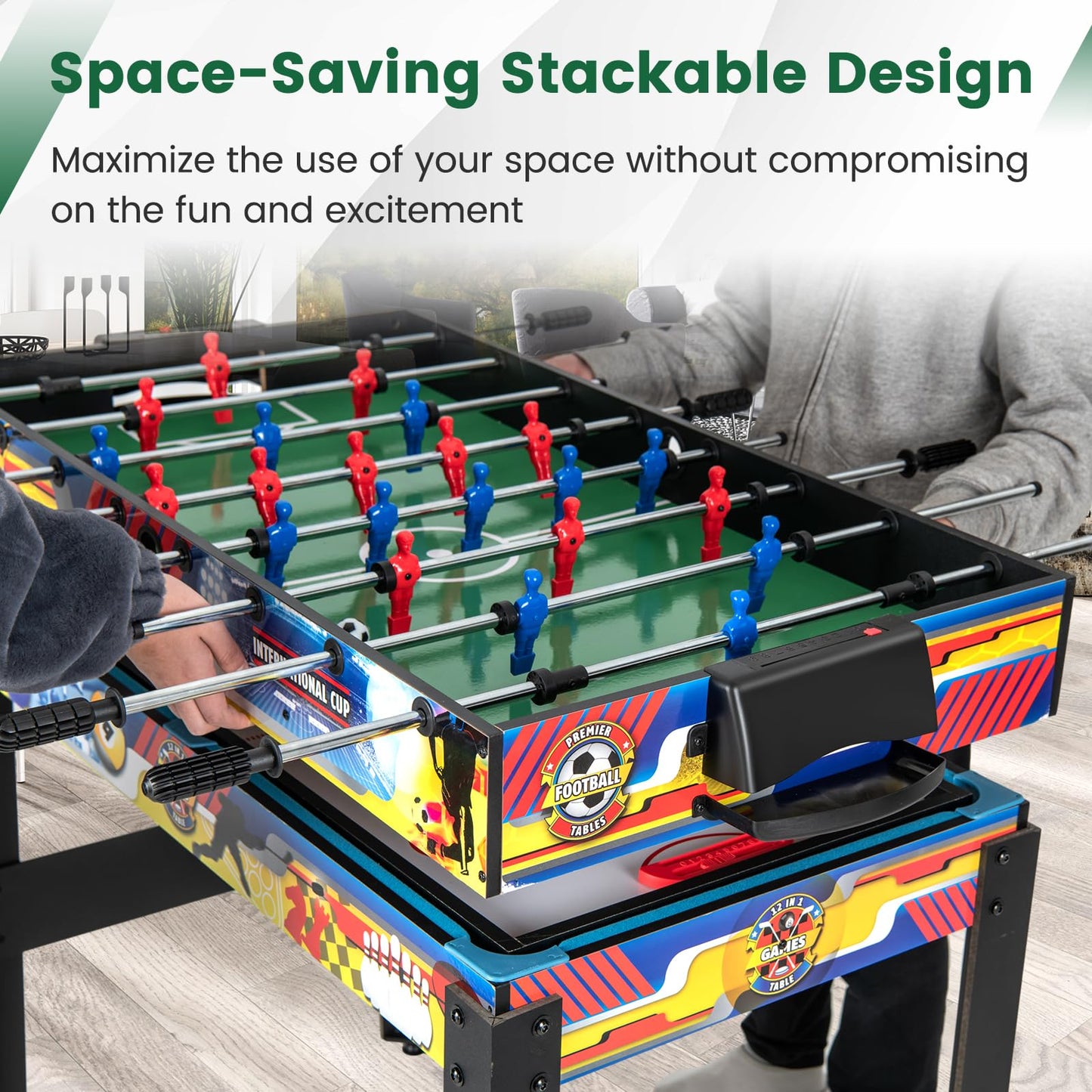 Goplus 12-in-1 Multi Game Table, Combo Game Table w/Foosball, Billiard, Table Tennis, Air Hockey, Bowling, Shuffleboard, Checkers, Chess, Backgammon