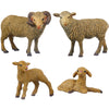 JOKFEICE Animal Figures 4pcs Plastic Sheep Family Animals Action Model Science Project, Learning Educational Toys, Birthday Gift, Cake Topper,