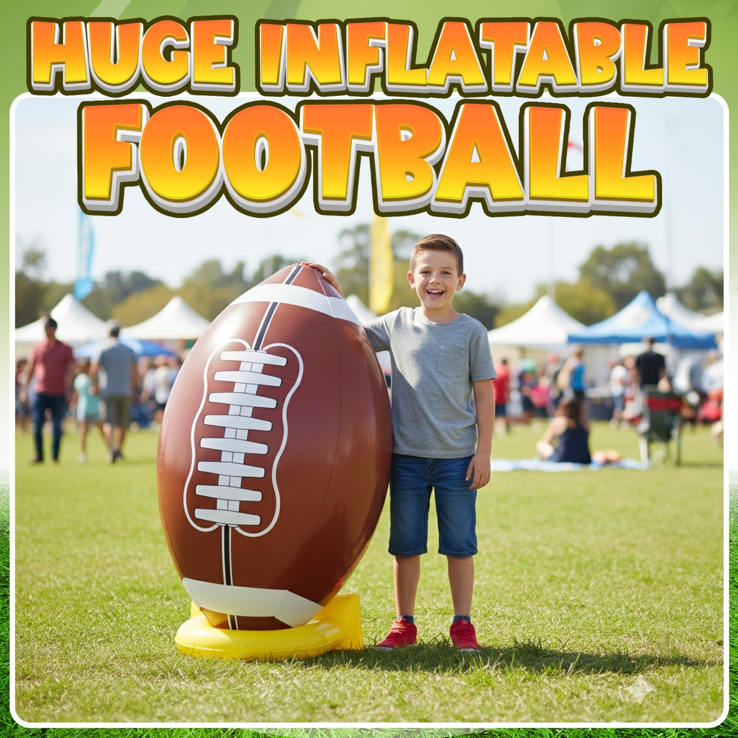 KiddieLoot 36" Jumbo Blow Up Football Field Goal Party Decorations w/Tee